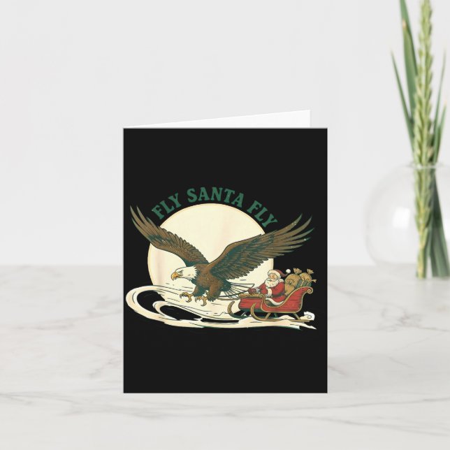 Tarjeta Fly Santa Fly Christmas, Santa Football  (Anverso)