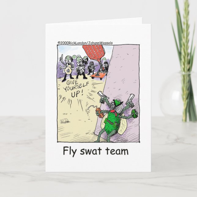 Tarjeta Fly Swat Team Graciosos regalos policiales y objet (Anverso)