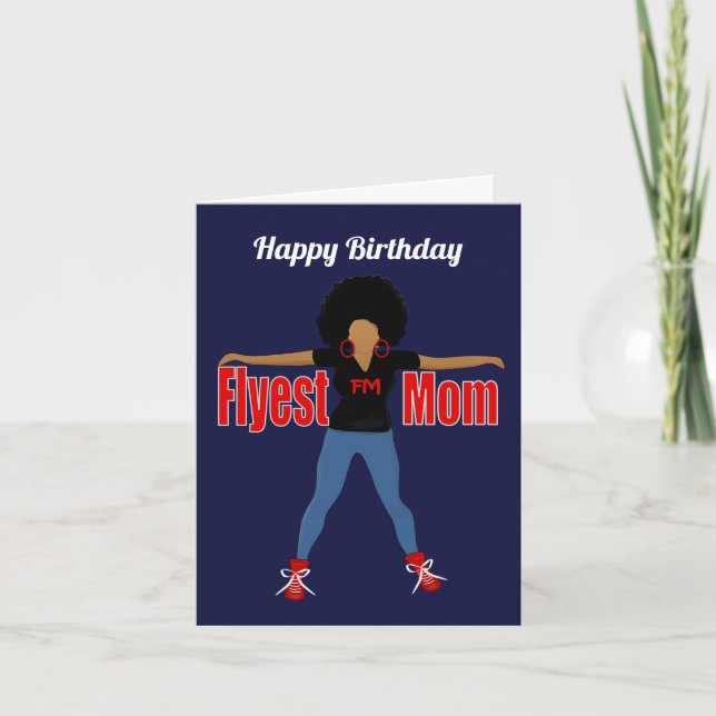 Tarjeta Flyest Mom African American Birthday Card (Anverso)