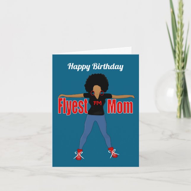 Tarjeta Flyest Mom African American Birthday Card (Anverso)