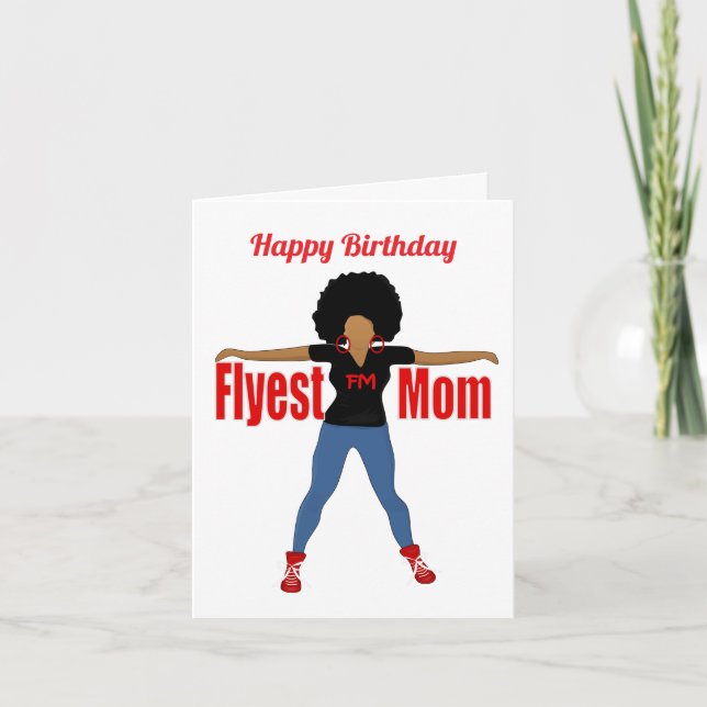 Tarjeta Flyest Mom African American Birthday Card (Anverso)