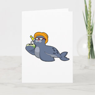Tarjeta Foca con coco