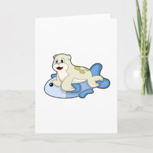 Tarjeta Foca con pez