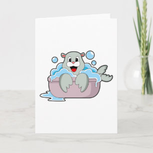 Tarjeta Foca en bañera