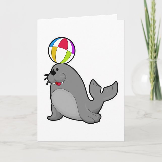 Tarjeta Foca en los deportes acuáticos con Waterpolo (Anverso)