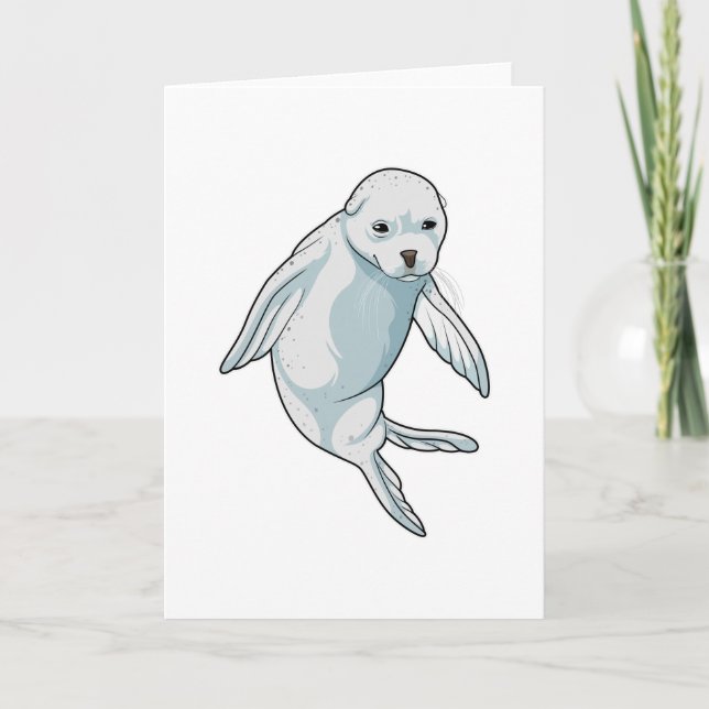 Tarjeta Foca nadando (Anverso)