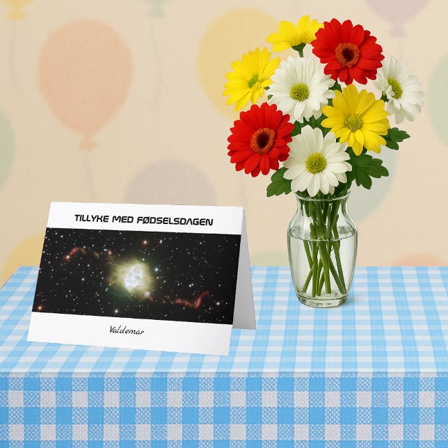 Tarjeta Fodselsdagen danés tu astronomía de texto (FØDSELSDAGEN)