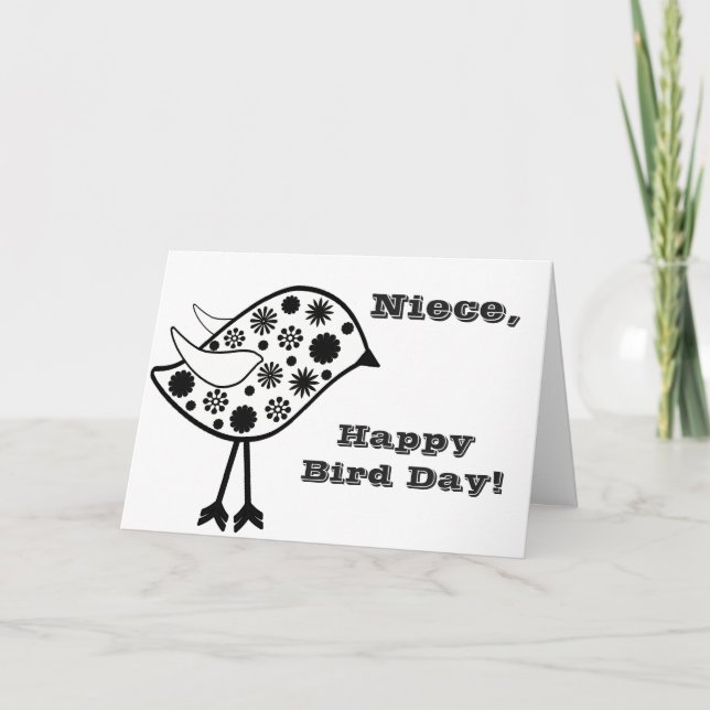 Tarjeta Foer feliz del día del pájaro una sobrina, (Anverso)