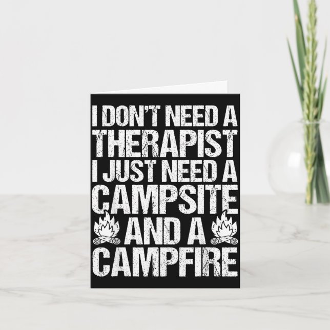 Tarjeta Fogata de camping vida de campamento bosque campis (Anverso)