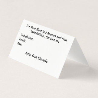 Tarjeta Folded Business Card for Electricians