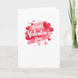 Tarjeta Folded Card Valentine's Day BrushstrokeStyleBlank