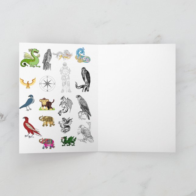 Tarjeta Folded Greeting Cards | Dragon Knight Fantasy (Interior)