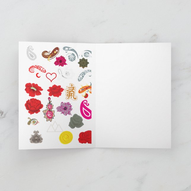 Tarjeta Folded Greeting Cards | Paisley Floral Elegance (Interior)