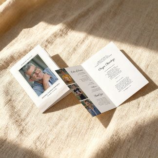Tarjeta Folded Memorial Program with Photo Cover