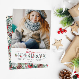 Tarjeta Foliage Festividad Felices Fiestas Saludo Floral