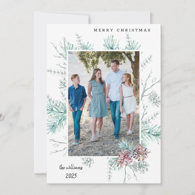 Tarjeta Foliage Foliage Photo Holiday para navidad (Anverso)