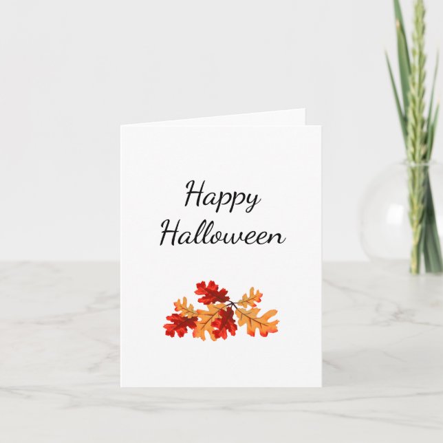 Tarjeta Foliage Halloween Fall Elegante Simple (Anverso)