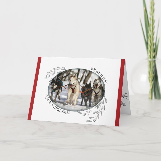 Tarjeta Foliage y Berries, tu familia de Navidades de foto (Anverso)