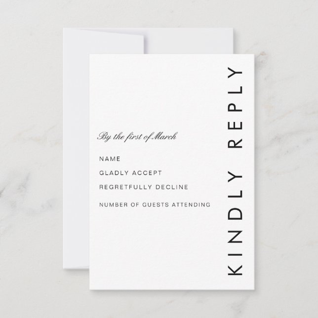 Tarjeta Folio RSVP moderna (Anverso)