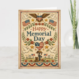 Tarjeta Folk Art Americana Memorial Day