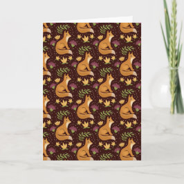 Tarjeta Folk Foxes Greeting Card