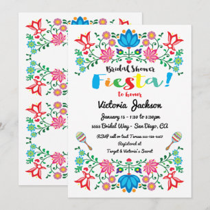Tarjeta Folkart de flor de flores para la Fiesta M
