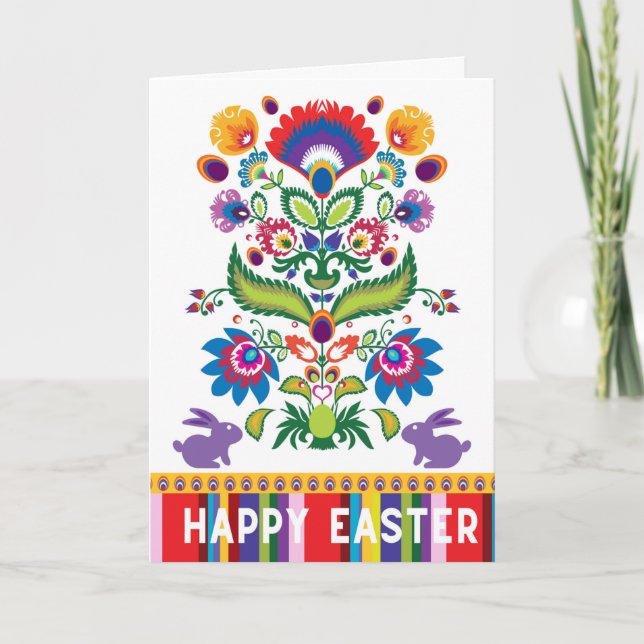 Tarjeta Folklore de Pascua Vertical 2 Personalizado Texto (Anverso)