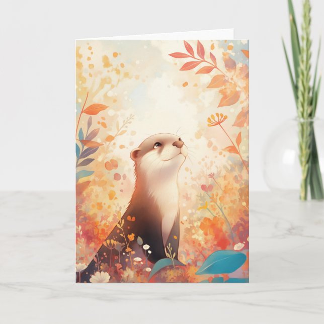 Tarjeta Follaje Mágico de Nutria (Anverso)