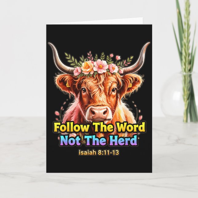 Tarjeta Follow The Word Not The Herd Christian Western Hig (Anverso)