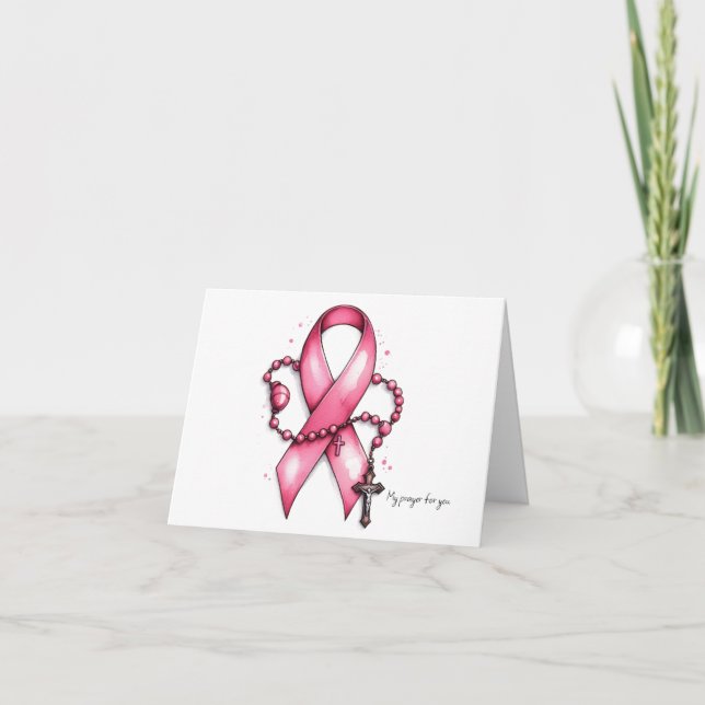Tarjeta Fomento del cáncer de mama católico personalizado (Anverso)
