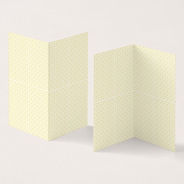 Tarjeta fondo amarillo y blanco con círculos pequeños (Interior y exterior)