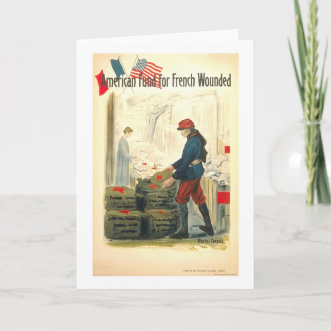 Tarjeta Fondo americano para el francés herido (Anverso)