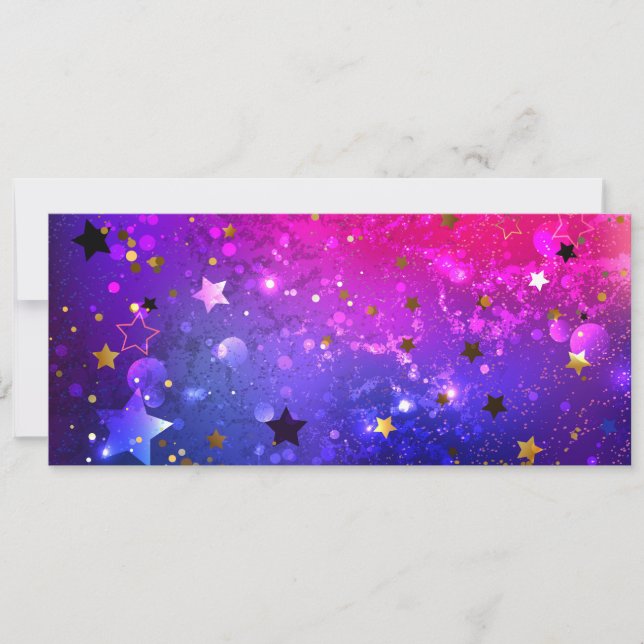 Tarjeta Fondo azul rosa brillante (Anverso)