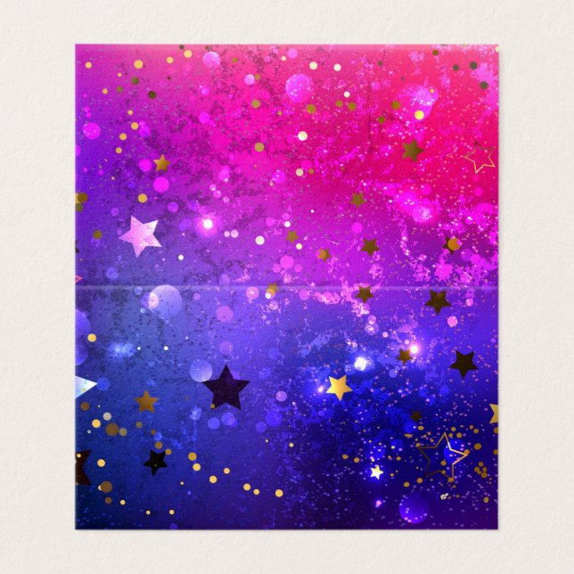 Tarjeta Fondo azul rosa brillante (Exterior desplegado)