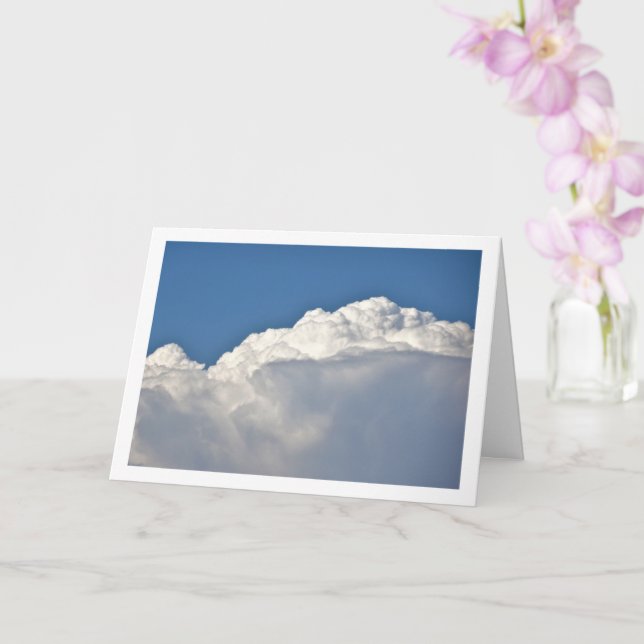 Tarjeta Fondo blanco de nubes onduladas (Orquídea)