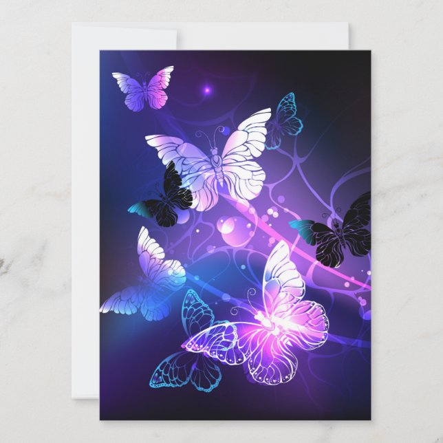 Tarjeta Fondo con mariposas nocturnas (Anverso)
