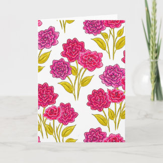 Tarjeta Fondo con Patrón Floral Rosa Intenso