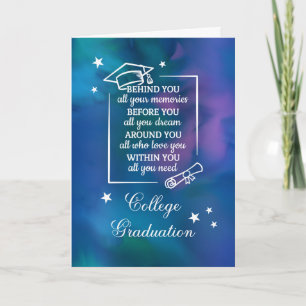 Tarjeta Fondo de acuarela de la oferta de graduación unive