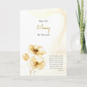 Tarjeta Fondo de Flores Doradas y Crema de Condolencias