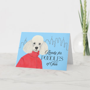 Tarjeta Fondo de la ciudad de Poodle con clase de amistad