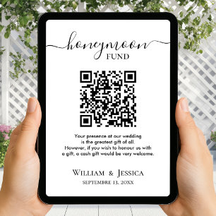 Tarjeta Fondo de luna de miel con código QR