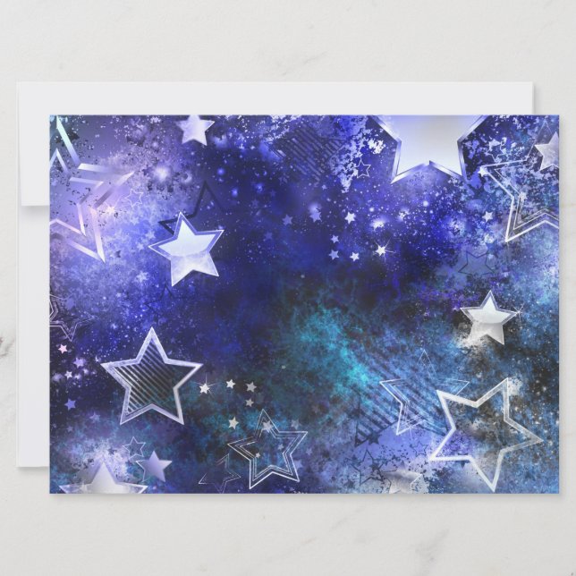 Tarjeta Fondo espacial con estrellas (Anverso)