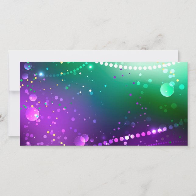 Tarjeta Fondo morado festivo Mardi Gras (Anverso)