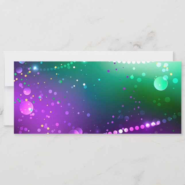 Tarjeta Fondo morado festivo Mardi Gras (Anverso)