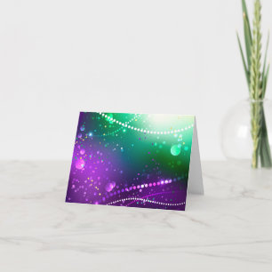 Tarjeta Fondo morado festivo Mardi Gras