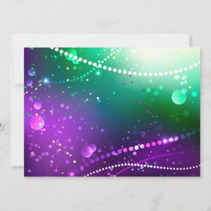 Tarjeta Fondo morado festivo Mardi Gras