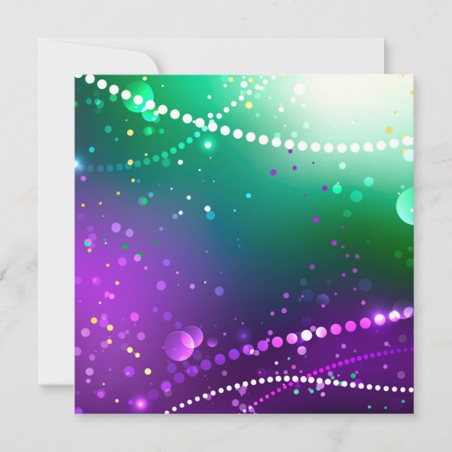 Tarjeta Fondo morado festivo Mardi Gras (Anverso)