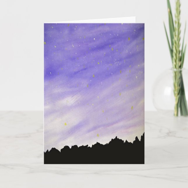 Tarjeta Fondo nocturno de la montaña Sky (Anverso)