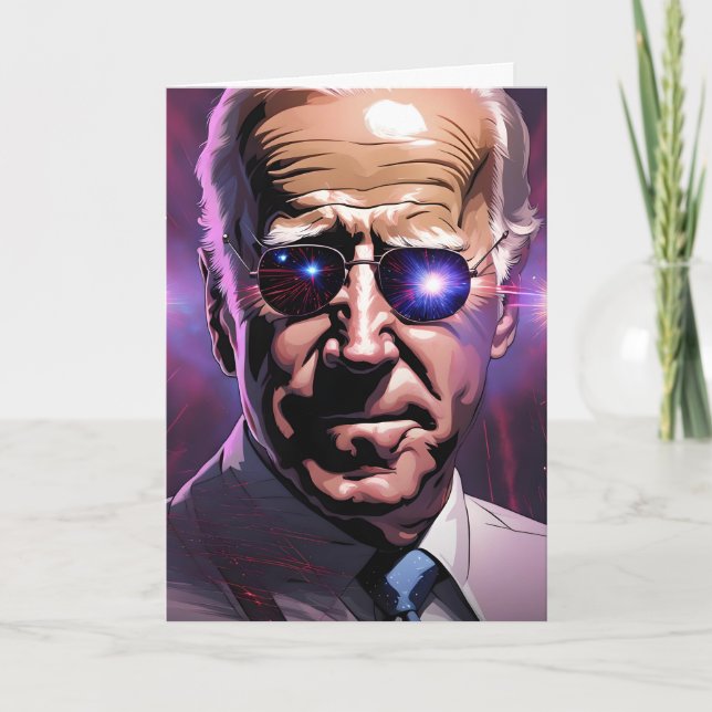 Tarjeta Fondo púrpura de gafas de sol de Joe Biden (Anverso)
