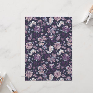 Tarjeta Fondo púrpura Gran Floral Patrón sin soldadura